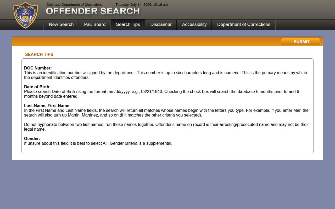 Phillips County released inmates CDOC offender search tips