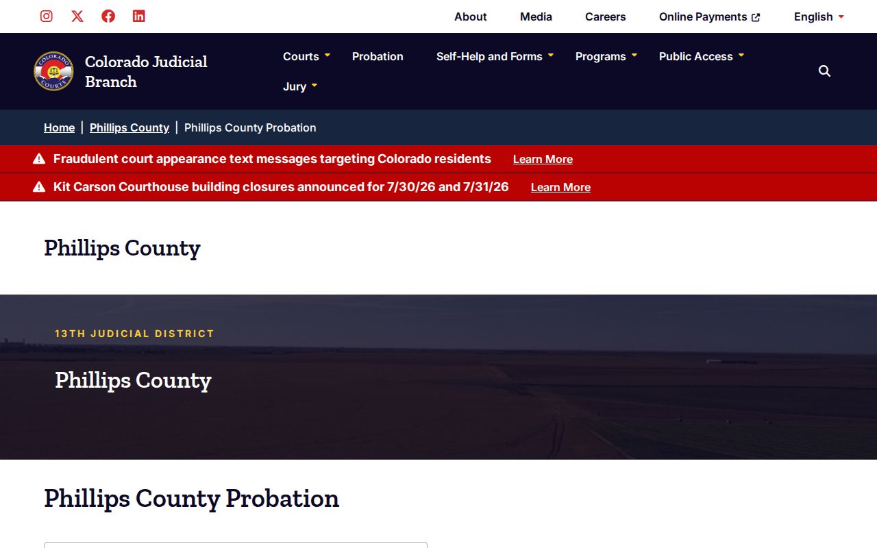 Phillips County parole and probation office information